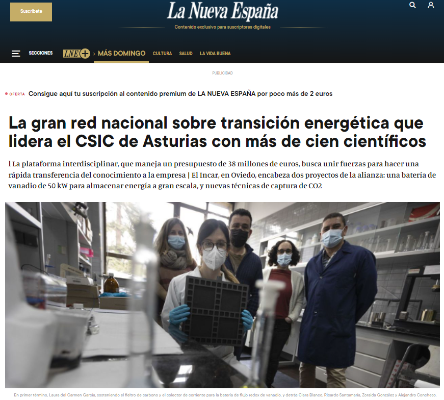 La gran red nacional sobre transición energética que lidera el CSIC de Asturias con más de cien científicos